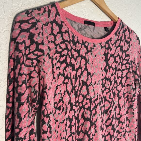 ATM Pink Leopard Slub Destroyed Tee Long Sleeve T-Shirt Small Spring Summer - Picture 6 of 7
